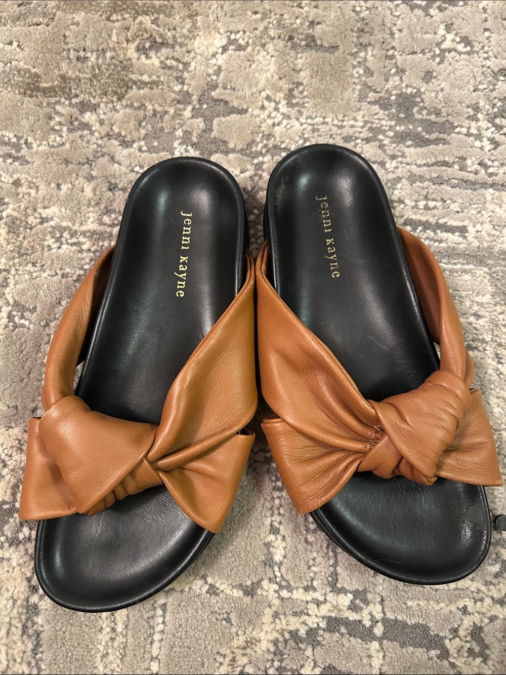 Jenni Kayne Tan Knot Slide Sandals